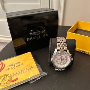 Breitling for Bentley Silver and Red Dial Chronograph